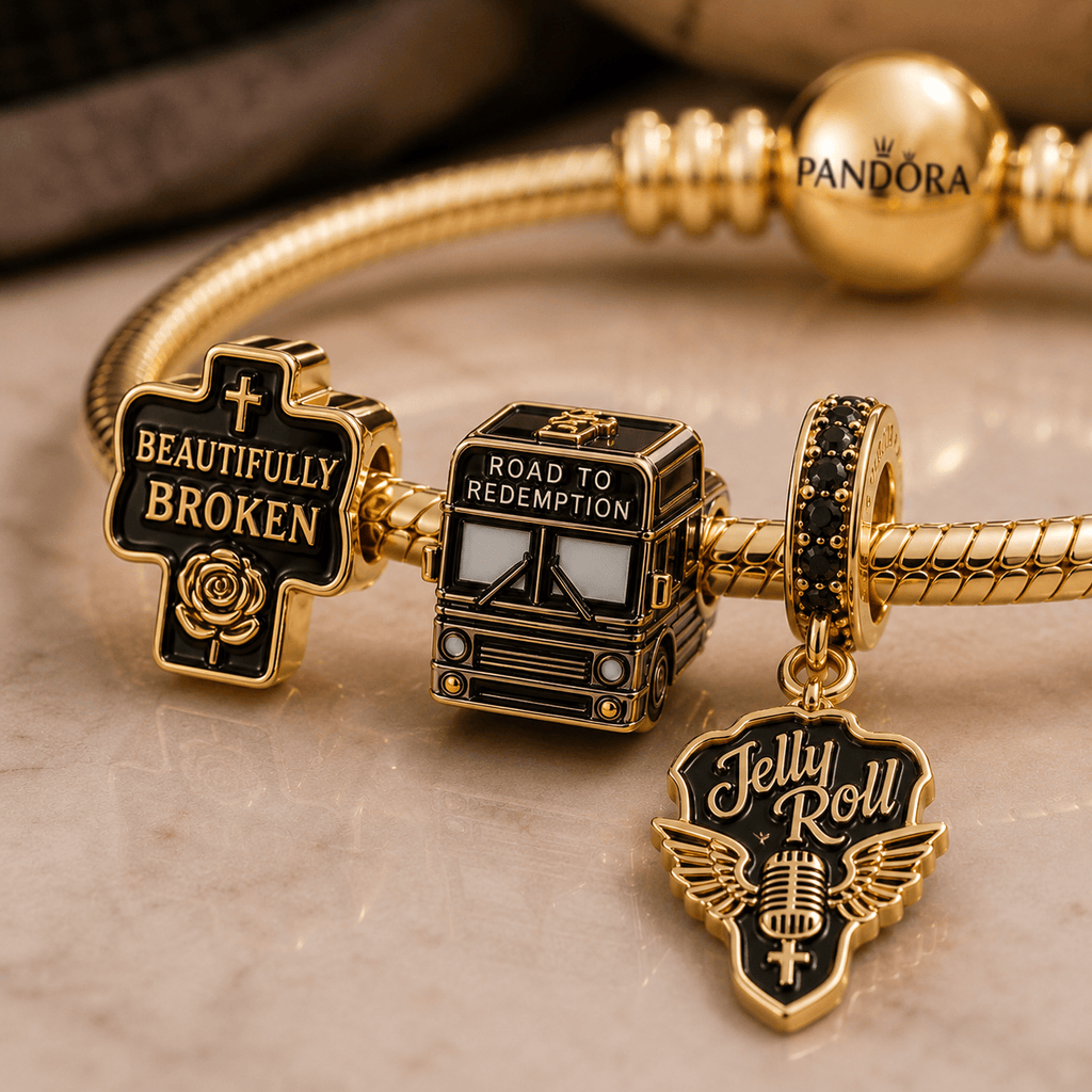 JLR Gold Charm Bracelet Set VTH