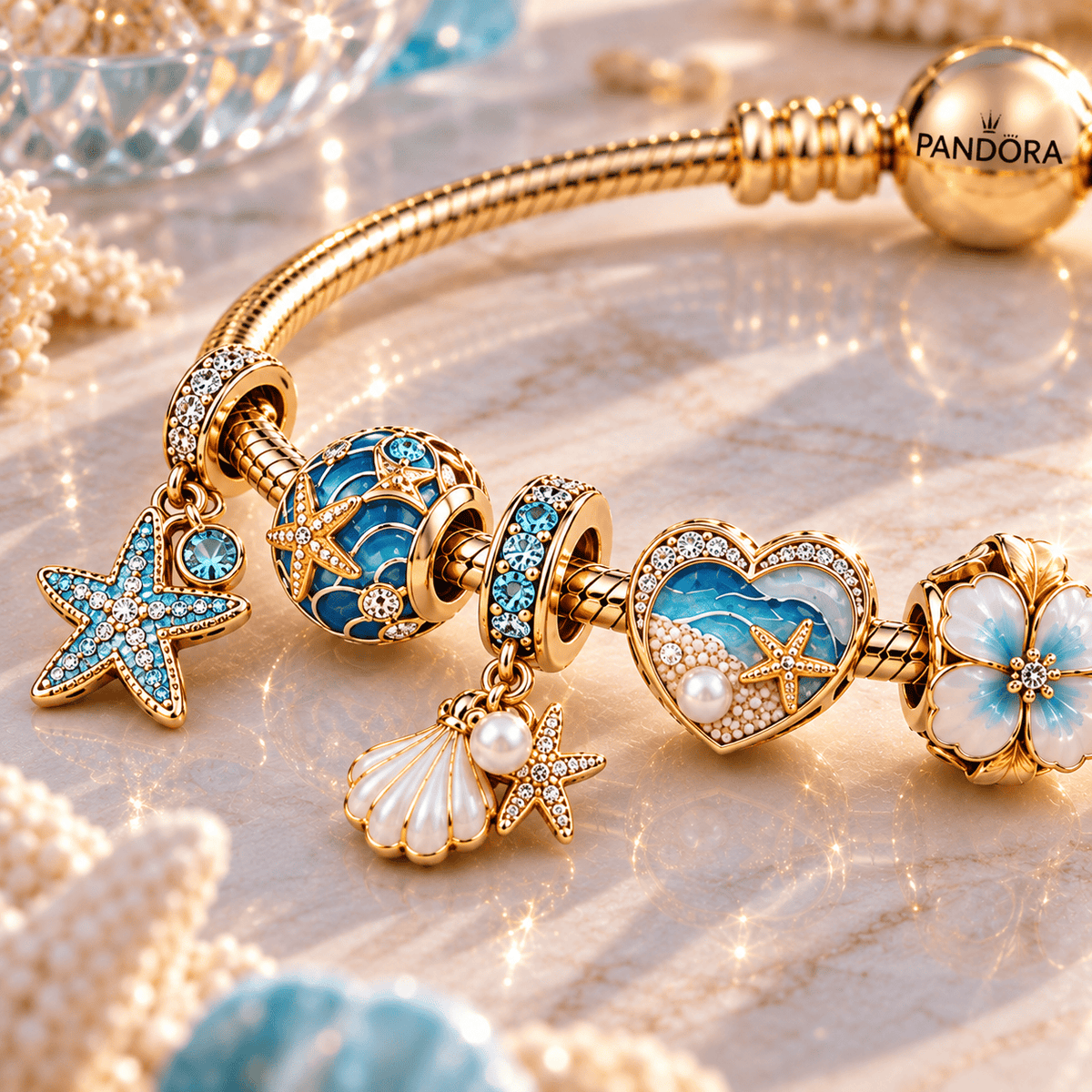 STF Gold Charm Bracelet Set PTT