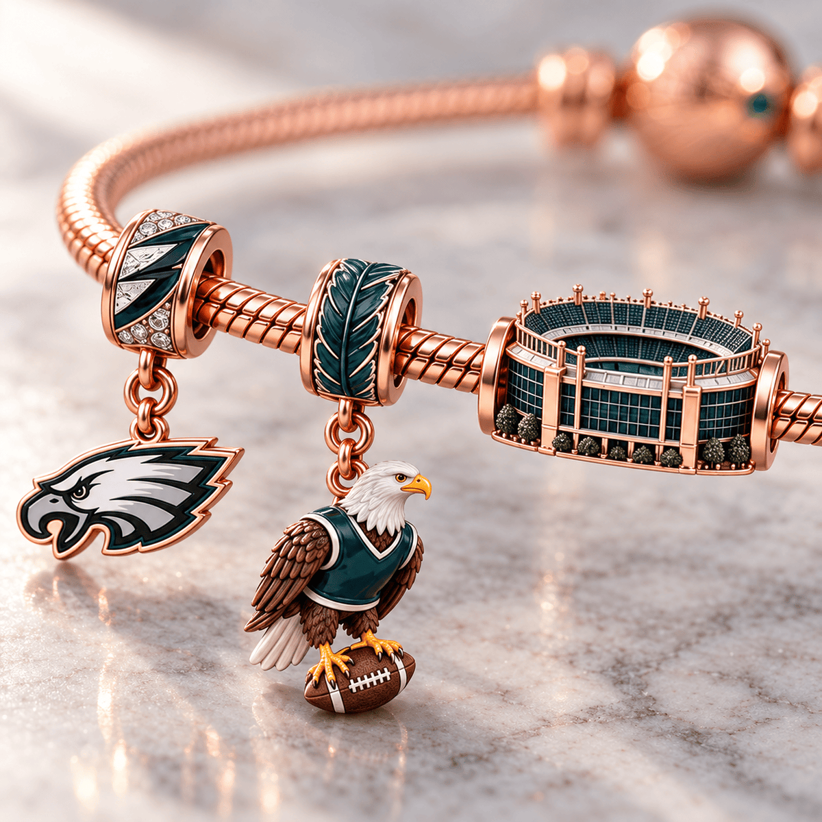 PLDE Rose Gold Charm Bracelet Set HQH