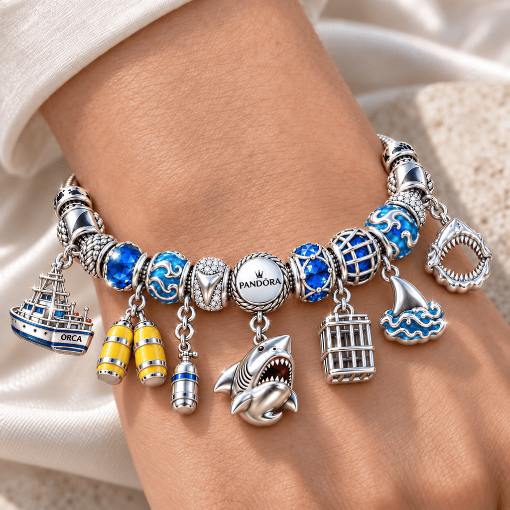 JAWS Silver Charm Bracelet Set NTTB