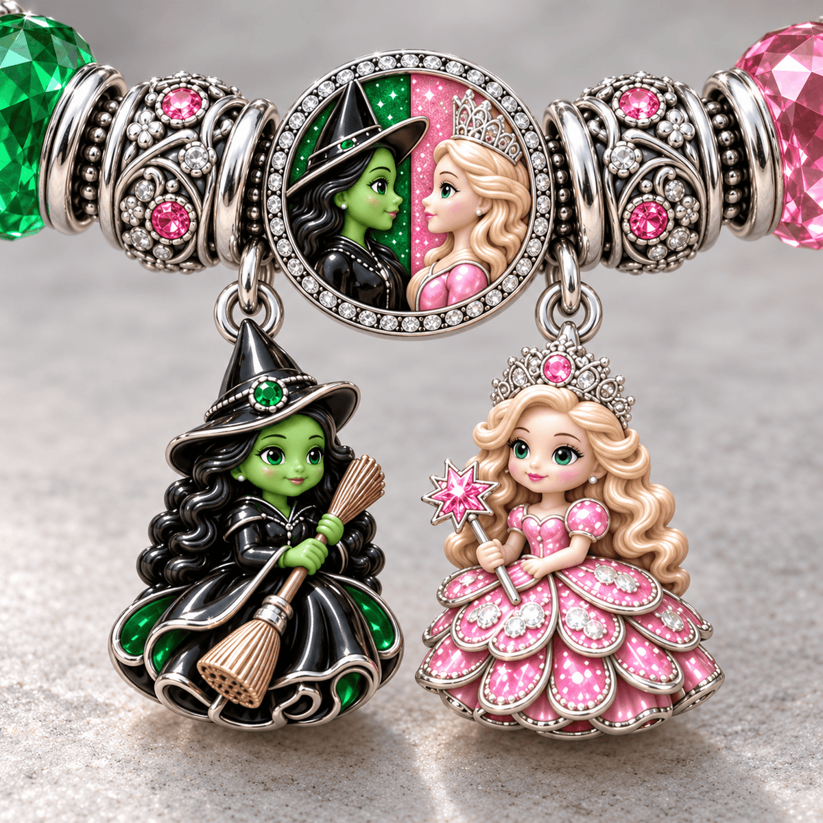 WCKD Silver Charm Bracelet Set NTTB