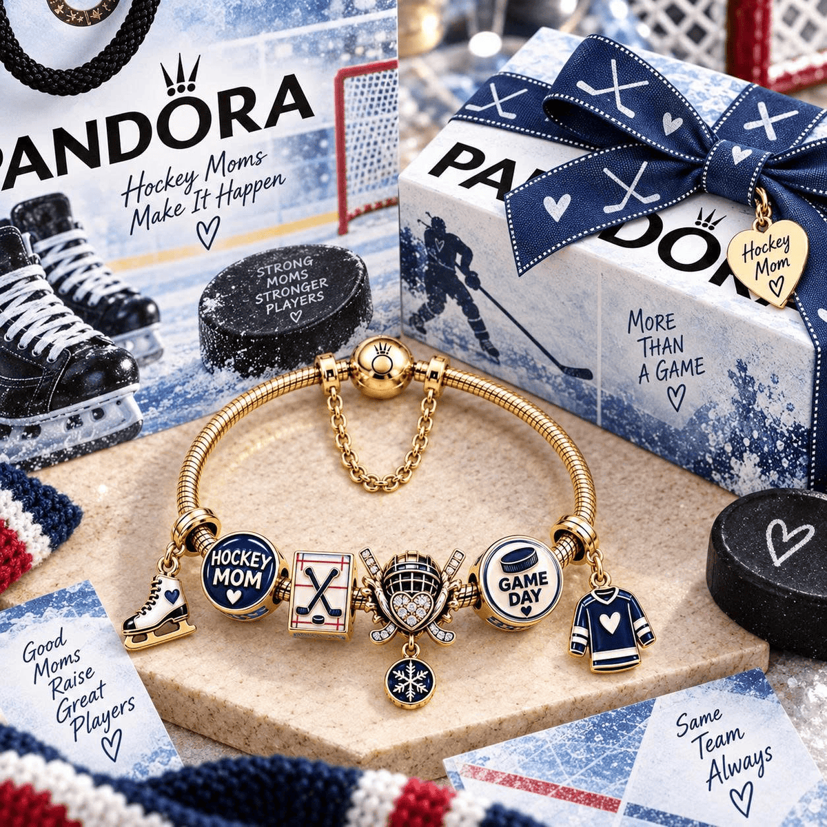 HKM Gold Charm Bracelet Set TTN