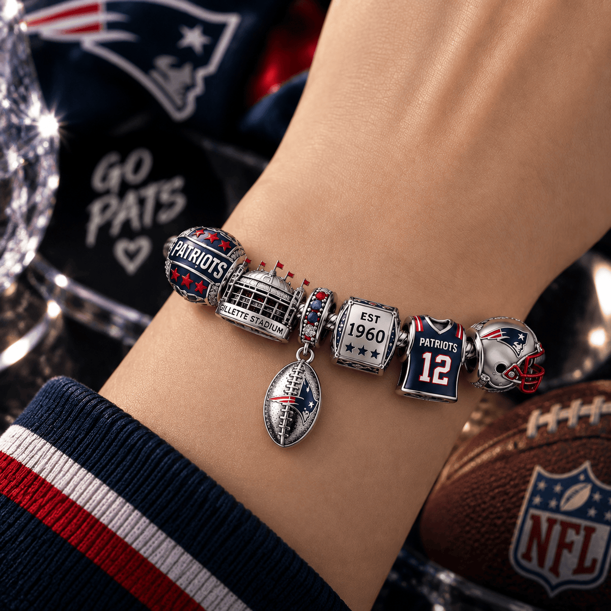 NEP Silver Charm Bracelet Set PTT